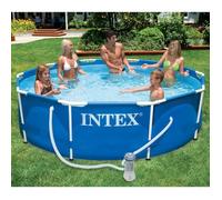 INTEX METAL FRAME Piscine 366 x 76 cm avec systeme de filtration 12 V 28212GN