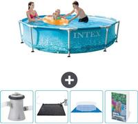 Piscine Intex Rond Frame - 305 x 76 cm - Pression hydraulique - Avec pompe de piscine - Tapis solaire - Bâche de protection - Manuel d'utilisation
