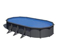 Piscine ovale acier Gré Louko Gris Anthracite - 7,30 x 3,75 x 1,20 m