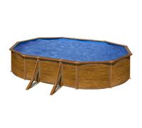 Piscine ovale acier Gré Pacific imitation bois - 5 x 3 x 1,20 m