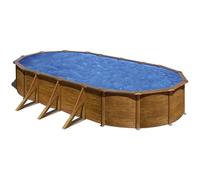 Piscine ovale acier Gré Pacific imitation bois - 7,30 x 3,75 x 1,20 m