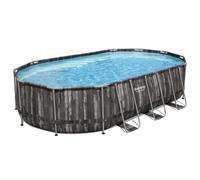 Piscine ovale Bestway Power Steel : 610 x 366 x 122 cm - Bois