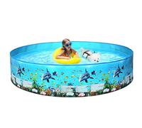 Piscine Pliable Familiale Bassin De Baignade De Plein Air Non-Gonflable | Bassin Aquatique Pliable Pour Jardin, Cour, Arrière-Cour, Cour Intérieure, Pelouse, Terrasse, Été, Adultes et