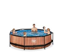 Piscine Ronde Ø300cm Avec Pompe Filtrante Pour Jardin Marron TU