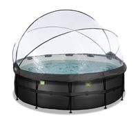 Piscine Ronde Ø427cm Avec Pompe Filtrante Pour Jardin Noir TU