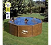 Gre Piscine hors-sol ronde Sicilia acier Ø320 x H122 cm – Filtre à cartouche