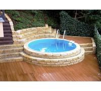 Piscine ronde IBIZA STARTER SET 450 x 120 cm | Revêtement intérieur 0,8 mm sable | EASY CHANGE Main courante sable