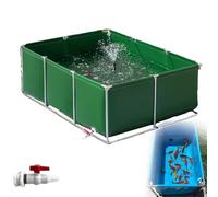 Piscine temporaire avec vanne de vidange, réservoir de poissons, étang en toile pour animaux de compagnie pour l'agriculture aquatique, assemblage facile, idéal pour la tenue de poissons et de tortues