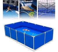 Piscine temporaire avec vanne de vidange, réservoir de poissons, étang en toile pour animaux de compagnie pour l'agriculture aquatique, assemblage facile, idéal pour la tenue de poissons et de tortues