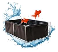 Piscine temporaire avec vanne de vidange, réservoir de poissons, étang en toile pour animaux de compagnie pour l'agriculture aquatique, assemblage facile, idéal pour la tenue de poissons et de tortues