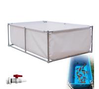 Piscine temporaire avec vanne de vidange, réservoir de poissons, étang en toile pour animaux de compagnie pour l'agriculture aquatique, assemblage facile, idéal pour la tenue de poissons et de tortues