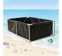 Piscine temporaire avec vanne de vidange, réservoir de poissons, étang en toile pour animaux de compagnie pour l'agriculture aquatique, assemblage facile, idéal pour la tenue de poissons et de tortues