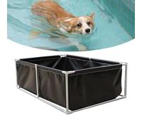 Piscine temporaire en métal pour carpes koï hors sol - 2 x 1 m - Solution de stockage d'eau durable parfaite pour l'extérieur - Noir