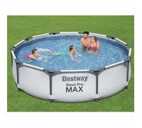 Piscine tubulaire - Bestway - Steel Pro MAX - 305x76 cm - Argent - Pompe incluse