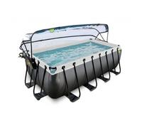 Piscine hors sol EXIT TOYS 400x200cm + Dôme-BLACK LEATHER (Noire)