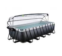 Piscine tubulaire Black Leather rectangulaire 5,40 x 2,50 x 1,22 m avec dôme - Exit Toys