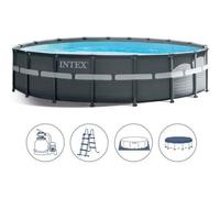 Piscine tubulaire hors sol Intex Ultra Frame 26326 - 488 x h122 cm - Avec filtre à sable, échelle et tapis bâche