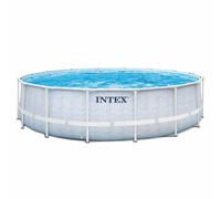 Intex Piscine tubulaire Prism Frame Chevron ronde Ø 4,88 x 1,22 m