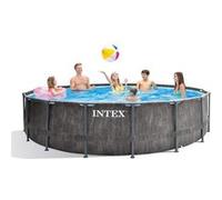Piscine tubulaire Intex - Ronde - Baltik - 4,57 x 1,22 m - Accessoires inclus - Gris