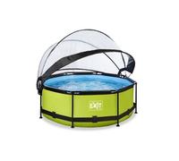 EXIT TOYS Piscine Hors Sol Ronde ø 300 cm avec Dôme-Bâche et Pompe Filtrante - pour Enfants Dès 6 Ans - Cadre en Acier - TÜV, CE, en 16582 - Lime Pool - Vert