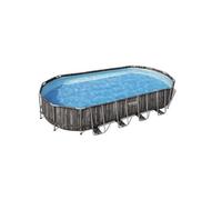 Piscine tubulaire ovale power steel 7.32 x 3.66 x h.1.22 m - décor bois