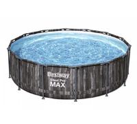 Piscine ovale Bestway Power Steel : 610 x 366 x 122 cm - Bois
