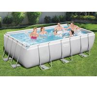 Piscine tubulaire rectangle Bestway Power Steel gris clair 4.04 m x2.01 m x1.00 m