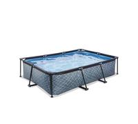 EXIT TOYS Piscine hors sol rectangulaire Stone 300 x 200 x 65 cm – Pompe filtrante Gris
