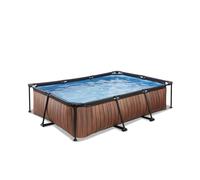 Piscine Tubulaire Rectangulaire 300x200x65cm Avec Pompe Filtrante Marron TU