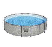 Piscine tubulaire ronde Bestway Steel Pro Max D 5.49m H 1.22m aspect pierres