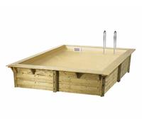 Piscine Ubbink bois Azura 300 x 300 x H 126 cm liner Beige avec filtre à sable
