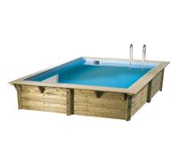 Piscine Ubbink bois Azura 300 x 300 x H 126 cm liner Bleu avec filtre à sable
