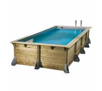 Piscine Ubbink bois Azura - 505 x 350 x H 126 cm (Filtre à sable) - Liner bleu 75/100 ème