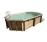 Piscine Ubbink bois Azura - 610 x 400 x H 120 cm (Filtre à sable) - Liner bleu 75/100 ème
