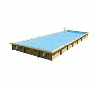 Piscine Ubbink bois Linéa - 1100 x 500 x H 140 cm (Filtre à sable) - Liner bleu 75/100 ème
