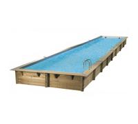 Piscine Ubbink bois Linéa - 1550 x 350 x H 155 cm (Filtre à sable) - Liner beige 85/100 ème