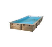 Piscine Ubbink bois Linéa - 650 x 350 x H 140 cm (Filtre à sable) - Liner bleu 75/100 ème