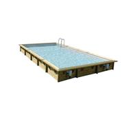 Piscine Ubbink bois Linéa - 800 x 500 x H 140 cm (Filtre à sable) - Liner gris 75/100 ème