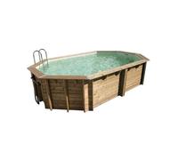 Piscine Ubbink bois Océa - 355 x 550 x H 120 cm (Filtre à sable) - Liner gris 75/100 ème