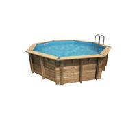 Ubbink Piscine bois Océa octogonale Ø 430 x H 120 cm Liner gris Filtre à sable