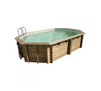 Ubbink Piscine en bois Océa 6,10 x 4,00 x 1,30 m Liner gris