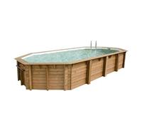 Piscine Ubbink bois Océa 860 x 470 x H 130 cm (Filtre à sable) - Liner gris 75/100 ème