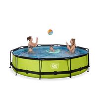 Piscine Wood Ø360x76cm Avec Pompe Filtrante Vert TU