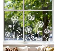 Pissenlit Blanc Autocollant Fenêtre Plantes Papillon Stickers Fenêtre Printemps Fleur Anti-Collision Stickers STICKERS