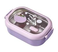 Pissente Boîte à Lunch Isolée Conteneur à Déjeuner en Acier Inoxydable 22.5x14.5x8cm à Lunch Thermique Boîte à Lunch Contenant des Aliments pour Adultes Enfants Adaptés à L'école et au (Purple)