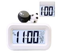 Pissente Horloge électronique Mignonne en Plastique, Réveil Numérique avec écran LED, Affichage de la Température du Calendrier, économie d'énergie 2 AAA, Horloge de Dessin animé de Chevet de