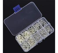 Pissente Kit de Rondelles d'écrous à Vis en Nylon de Vis Haute sécurité 270 Pièces M3 M3.5 M4 M5 Assortiment de Filetage de Précision avec Options Noir et Blanc pour la Fixation de Réparation en