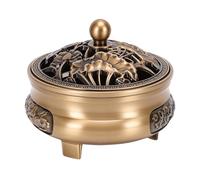 Pissente Porte-bâton D'encens avec Couvercle, Sculpture Complexe en Alliage de Laiton pour Une Ambiance Apaisante, 7.8cm