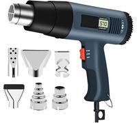 Pistolet à air chaud 2000 W avec affichage numérique LCD, réglage en continu de 50 ℃ à 600 ℃ et 2 vitesses de vent réglables, idéal pour le bricolage, le rétrécissement du PVC, le décapage de la