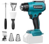 Pistolet à air chaud avec batterie pour Makita 18 V, pistolet à chaleur manuel avec lumières LCD numériques, 50 °C - 550 °C et contrôle de l'air pour bricolage, travaux manuels, extraction (sans